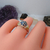 AN 074 Anillo Plata y Oro modelo frutilla con cubics azul - tienda online