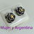 AR 029 Aros de Plata con Oro modelo rosita rococo