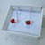 AR 233 Aros de Plata flor con piedra agata roja - comprar online