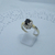 AN 523 Anillo Plata con Oro con cubic negro central - Mujer y Argentina