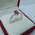 AN 558 Anillo de Plata rodinado con cubic magenta - comprar online