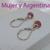 AR 035 Aros de Plata con virola de oro y cubic rosa - comprar online