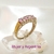 AN 517 Anillo Plata con Oro con cubics blanco y rosa - comprar online