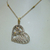 S 038 Conjunto dije corazon Plata con Oro con cadena