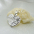 G 166 Dije de plata corazon con cubic con cadena singapour