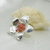 G 161 Conjunto dije flor con piedra rodocrocita y cadena singapour - comprar online