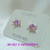 AR 023 Aros de Plata con piedra cubic rosa