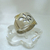 Anillo macizo Plata con Oro  con flor de lis calada - tienda online