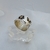 Imagen de AN 005 Anillo Plata con Oro ancho con flores