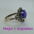 S 041 Anillo de Plata con piedar cubic Violeta - tienda online