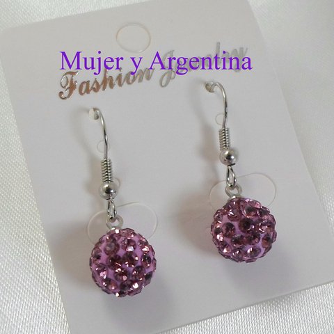 ACE 003 Aros de acero con strass Magenta