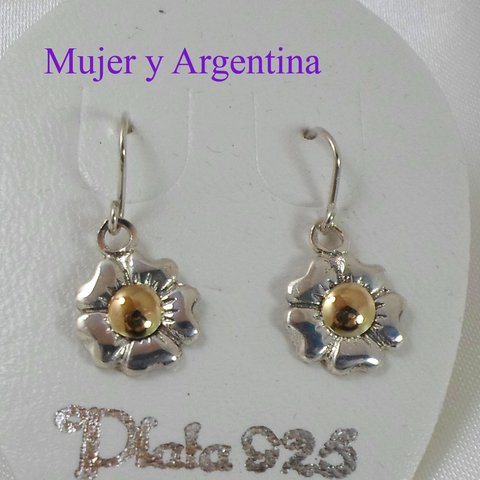 AR 006 Aros colgantes Plata y Oro