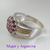 AN 506 Anillo Plata con Oro frutilla grande cubics magenta