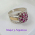 AN 506 Anillo Plata con Oro frutilla grande cubics magenta en internet