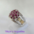 AN 506 Anillo Plata con Oro frutilla grande cubics magenta - tienda online