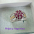 Imagen de AN 506 Anillo Plata con Oro frutilla grande cubics magenta