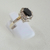 Imagen de AN 523 Anillo Plata con Oro con cubic negro central