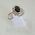 AN 523 Anillo Plata con Oro con cubic negro central