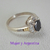 AN 523 Anillo Plata con Oro con cubic negro central - tienda online