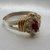 AN 026 Anillo Plata con Oro con piedra central rubi y circones cristal - comprar online