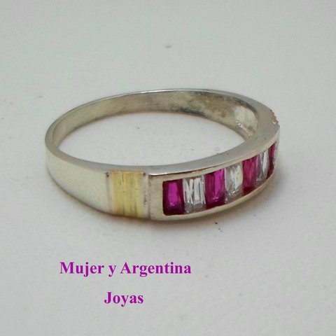 AN 044 Anillo cubics cristal y colores