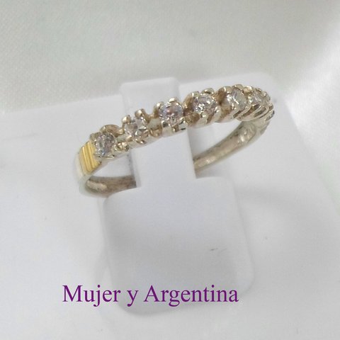 AN 156 Anillo Plata con Oro modelo medio sin fin