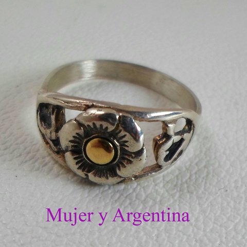 AN 172 Anillo Plata con Oro flor