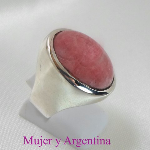 AN 207 Anillo macizo de Plata con piedra Rodrocrocita