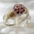 AN 015 Anillo Plata con Oro con cubics magenta - comprar online