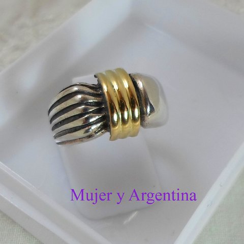 AN 184 Anillo plata con Oro macizo