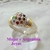 AN 467 Anillo Plata con Oro frutilla con cubics multicolor - tienda online