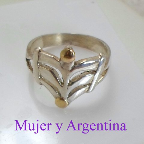 AN 214 Anillo Plata con Oro picos