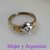 AN 226 Anillo Plata con oro flor con cubics central