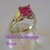 AN 416 Anillo Plata con Oro estilo Solitario con cubics rosa