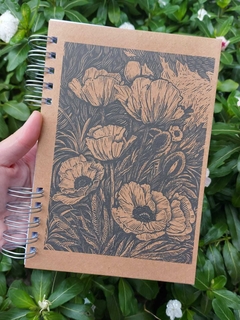 Caderno Sketchbook para Desenho - 20,5x14,5cm - 140 Páginas de 180g - Miolo Liso - flores 2
