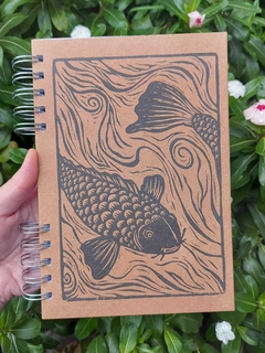 Caderno Sketchbook para Desenho - 20,5x14,5cm - 140 Páginas de 180g - Miolo Liso - peixes 1