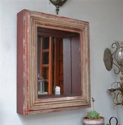 Espejo Marco Profundo De Madera 70x60 cm