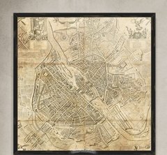 Cuadro Decoración Mapa De Amsterdam 60x60 cm - luciano dutari