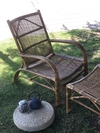 Imagen de Sillón Relax Reposera Rattan Tejido C/apoya Pie Descanso