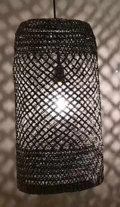 Lámpara De Papel Trenzado Negro Chica Ø28 X H43 Cms