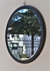 Espejo Marco de Madera Negro y Luna Biselada Ø43 cms - comprar online