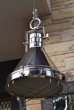 Lámpara Colgante Náutica Hardware Restoration Niquelada ø45 cm