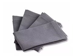 Pack X 4 Servilletas Lino Gris Grafito 45x45 Cms