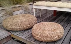 Puff Almohadón Redondo Grande Seagrass 80x20 cm en internet