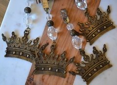 Set 4 Pesas Para Mantel Corona Reina Metal Plata Envejecido - comprar online