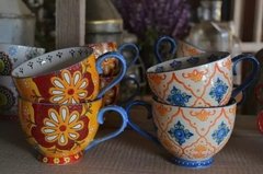 Taza De Cerámica Pintada A Mano 0.4 Lts Anthropologie #26 - luciano dutari