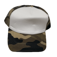 Gorras Trucker Camuflada con frente Blanco apta para sublimado o bordado. - tienda online