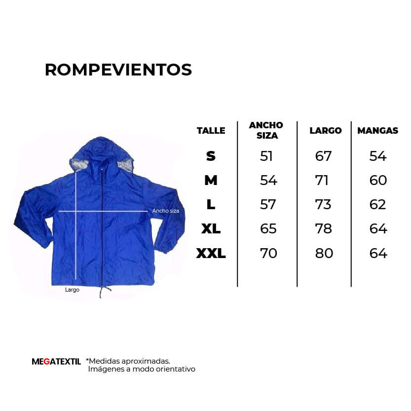 Campera Rompeviento en Microfibra para sublimar