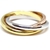 Anillo triple anillo media caña de plata de tres colores