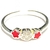 Anillo flores de plata microengarzada con esmalte rojo nro. 14